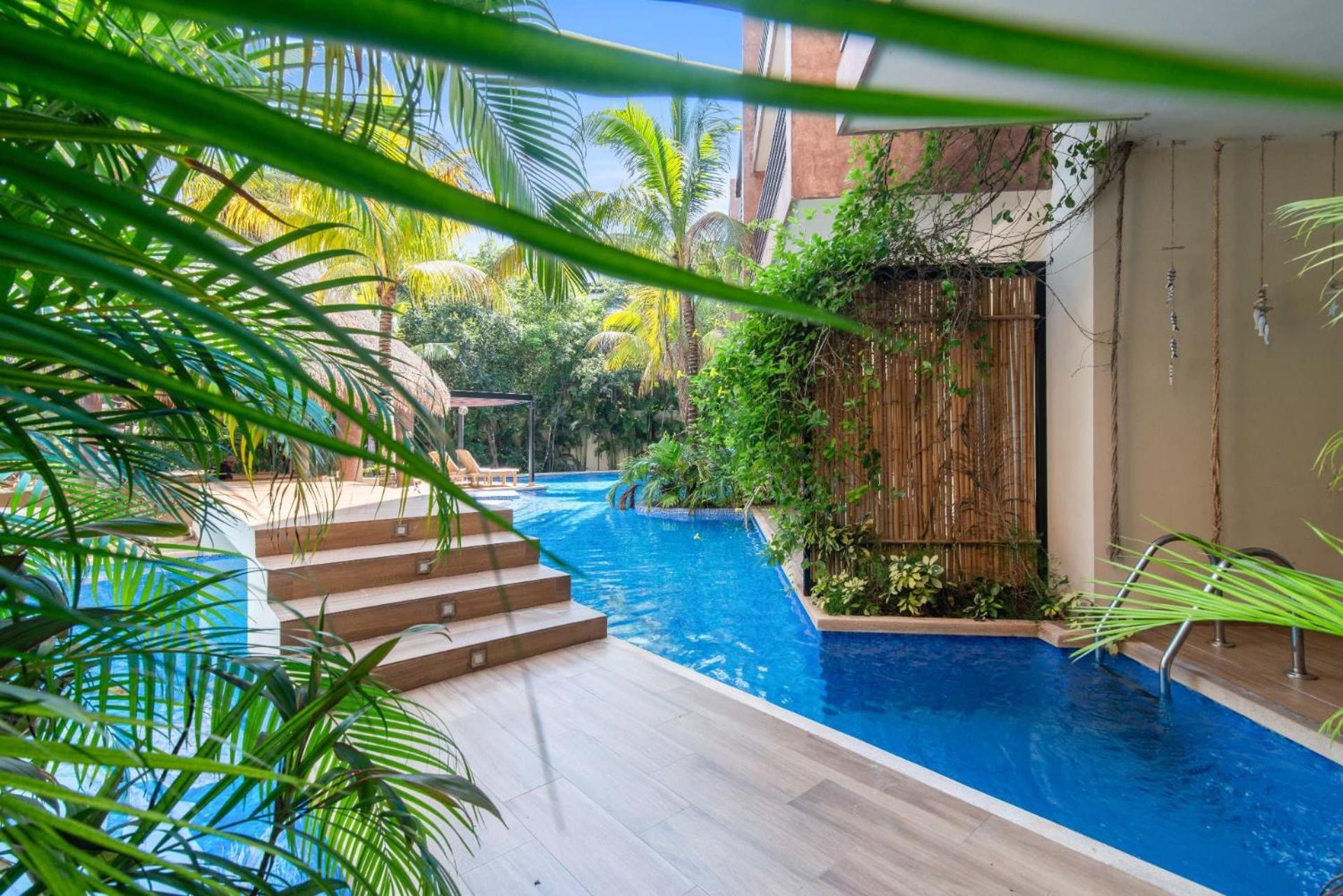 Tropical Haven - Luxury Apartment With Private Rooftop Pool And Amazing Pool View 图卢姆 外观 照片